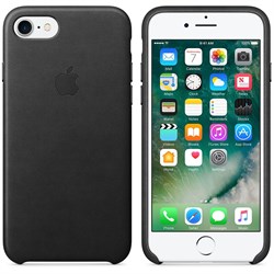 Оригинальный кожаный чехол-накладка Apple для iPhone 7/8, цвет «черный» (MMY52ZM/A) - фото 16328