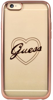 Чехол-накладка Guess для iPhone 6/6S SIGNATURE HEART Hard TPU Rose gold (Цвет: Розовое золото) - фото 17067