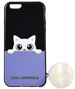 Чехол-накладка Lagerfeld для iPhone 6/6S K-Peek A Boo Hard TPU Blue/Black (Цвет: Голубой/Чёрный) - фото 17096