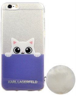 Чехол-накладка Lagerfeld для iPhone 6S K-Peek A Boo Hard Transparent TPU Blue/White (Цвет: Голубой/Белый) - фото 17109