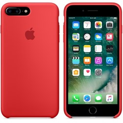 Оригинальный силиконовый чехол-накладка Apple для iPhone 7 Plus/8 Plus, цвет «(PRODUCT)RED»  (MMQV2ZM/A) - фото 17900