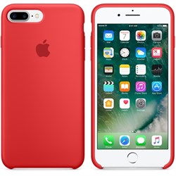 Оригинальный силиконовый чехол-накладка Apple для iPhone 7 Plus/8 Plus, цвет «(PRODUCT)RED»  (MMQV2ZM/A) - фото 17903