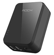 Сетевое зарядное устройство с функцией Wi-Fi роутера Rock Tank Travel Charger 3.4A 2USB/RJ45  ROT0711 (Цвет: Чёрный)