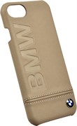 Чехол-накладка BMW для iPhone 7 Signature Logo imprint Hard Leather Taupe, цвет «Бежевый» (BMHCP7LLST)