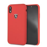 Чехол-Накладка Ferrari для iPhone XR Silicone rubber Silver logo Hard, &quot;Red&quot; (FEOSIHCI61RE)