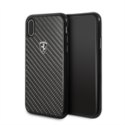 Чехол-Накладка Ferrari iPhone X/XS Heritage Real carbon Hard "Black" (FEHCAHCPXBK)