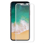 Защитное стекло Ainy 0,2 mm для iPhone X, Белый (защищает весь экран 3D)