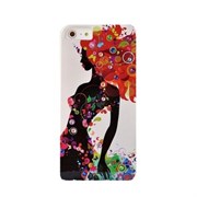 Пластиковый чехол со стразами Girl Flowers Orange для iPhone 5