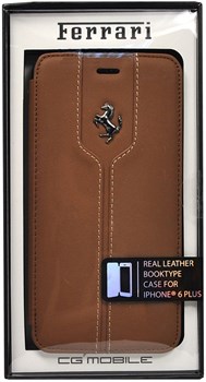 Чехол-книжка Ferrari для iPhone 6/6s plus Montecarlo Booktype Camel (Цвет: Коричневый) - фото 16505