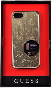 Чехол-накладка Guess Aluminium Plate для iPhone 5/5s/SE Hard Gold (Цвет: Золотой) - фото 16972