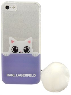 Чехол-накладка Lagerfeld для iPhone SE/5S K-Peek A Boo Hard Transparent TPU Blue/White (Цвет: Белый/Голубой) - фото 17085