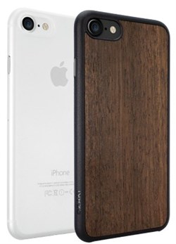 Набор из двух чехлов-накладок Ozaki Jelly и Ozaki Wood для iPhone 7/8 (Цвет: Прозрачный и Тёмно-коричневый) - фото 17487