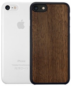 Набор из двух чехлов-накладок Ozaki Jelly и Ozaki Wood для iPhone 7/8 (Цвет: Прозрачный и Тёмно-коричневый) - фото 17488