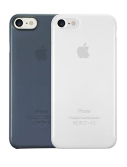 Набор из двух чехлов-накладок Ozaki 0.3 Jelly для iPhone 7/8 (Цвет: Прозрачный и Тёмно-синий) - фото 17502