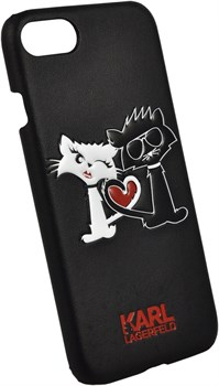 Чехол-накладка Lagerfeld iPhone 7/8 Choupette in love  Hard PU, цвет «черный» (KLHCP7CL1BK) - фото 18026