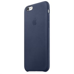 Оригинальный кожаный чехол-накладка Apple для iPhone 6/6s цвет «Темно-синий» (MKXU2ZM/A) - фото 19390