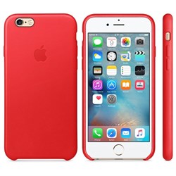 Оригинальный кожаный чехол-накладка Apple для iPhone 6/6s цвет «красный» (MKXX2ZM/A) - фото 19710