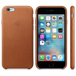Оригинальный кожаный чехол-накладка Apple для iPhone 6/6s Plus цвет «золотисто-коричневый» (MKXC2ZM/A) - фото 19769