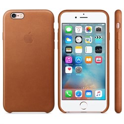 Оригинальный кожаный чехол-накладка Apple для iPhone 6/6s Plus цвет «золотисто-коричневый» (MKXC2ZM/A) - фото 19770