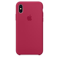 Оригинальный силиконовый чехол-накладка Apple для iPhone X, цвет «красная роза»  (MQT82ZM/A) - фото 22889