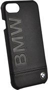 Чехол-накладка BMW для iPhone 7/8 Signature Logo imprint Hard кожа, цвет "черный"  (BMHCP7LLSB)